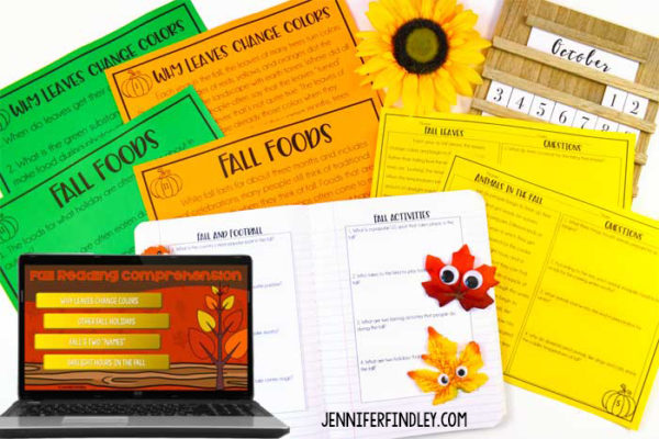 Reading activities for fall! These comprehension activities have a fall themed topic and are perfect for integrating rigor and some seasonal fun.