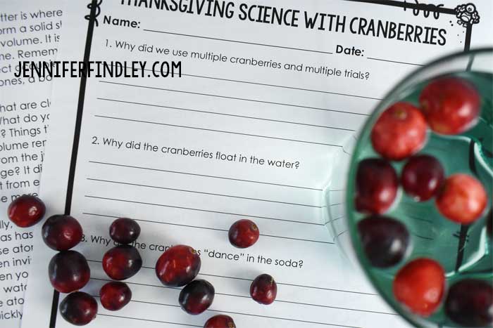 Thanksgiving Science Activities with Cranberries