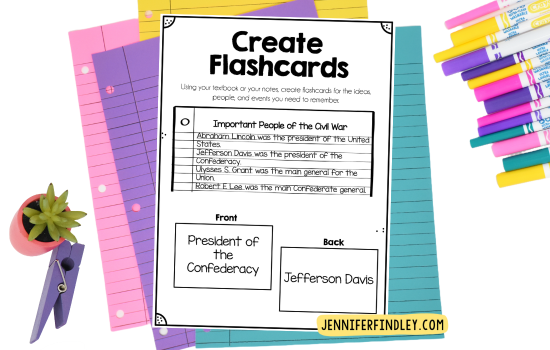 Teach your students how to study by creating flashcards.