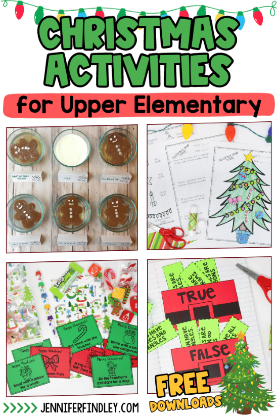 Upper elementary students can enjoy Christmas themed activities, too! Check out this post with lots of Christmas activities for upper elementary, including several freebies!
