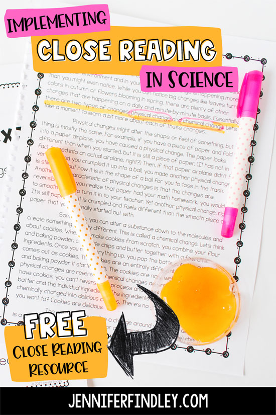 Close reading in science class? This post shares strategies and a free resource for implementing close reading in science instruction.