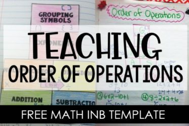 Teaching order of operations? Check out this post for a FREE math interactive notebook template and an example anchor chart.