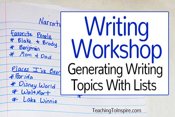 Types of Writing Lessons (Writing Workshop Ideas)