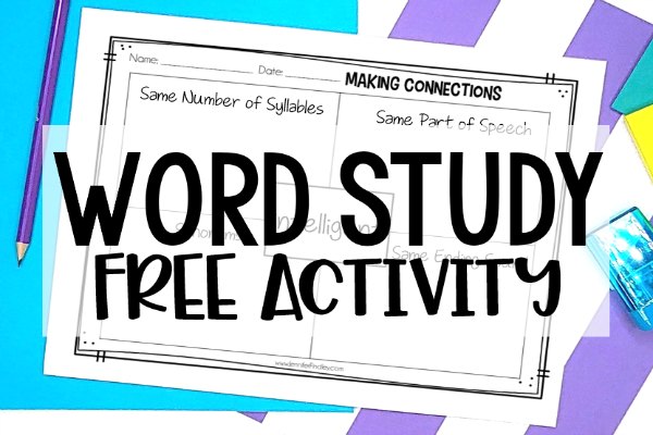 FREE Word Study Activity for Upper Elementary! Read this post to learn about a word study activity that is perfect for 4th and 5th graders. Free printable to have your students complete the activity also included!