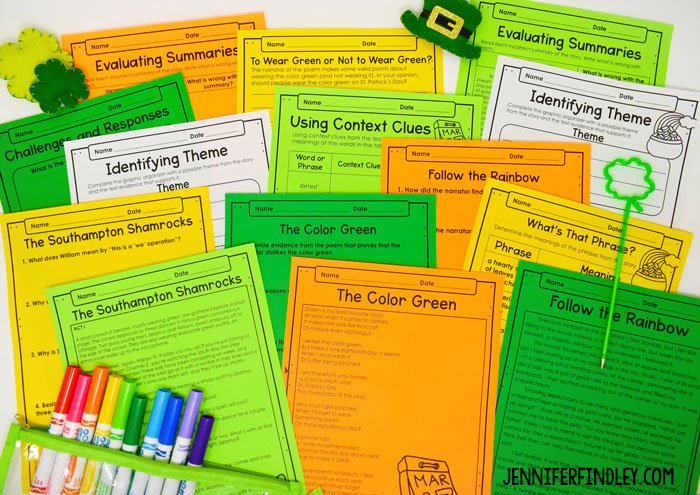 St. Patrick's Day Activities for Upper Elementary