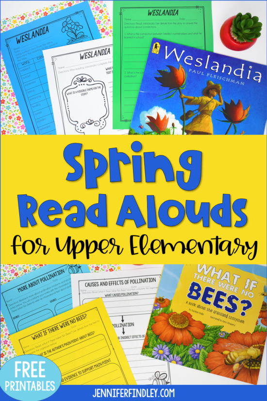 These spring read alouds are perfect for upper elementary grades. This post shares free reading activities for each read aloud. The free reading activities cover several key reading skills for 4th and 5th grade using the spring picture books.