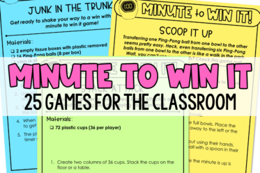 Want to add an exciting twist to your classroom activities? Try incorporating Minute-to-Win-It games! Check out this blog post for free directions and inspiration.