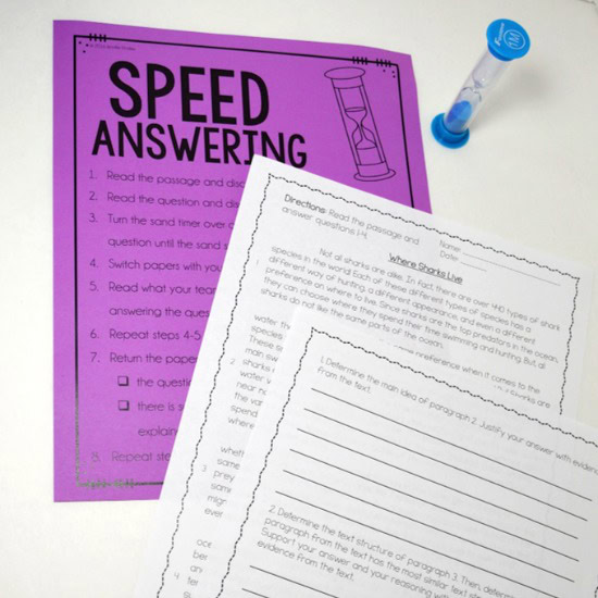 Engaging test prep review with constructed response reading questions! This test prep review works really with the new rigorous state tests. Read the post for a detailed description and free download of printable directions.