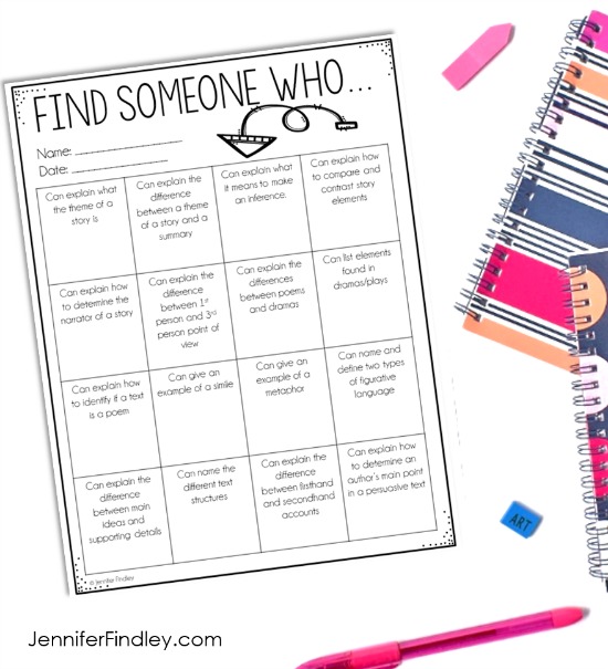 FREE Find Someone Who Reading Review! Get your students up and moving to keep them engaged and learning those last weeks of school. This free end of the year activity is simple to prep and execute. Grab it for free and read more ideas for end of the year activities on this post.