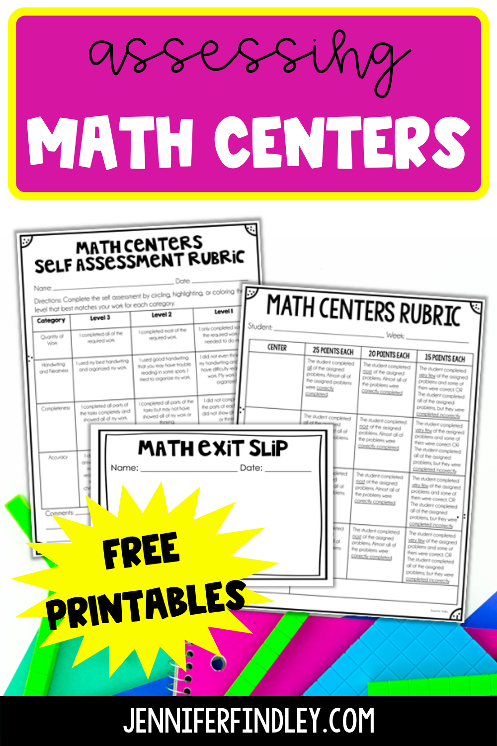 Assessing math centers made easy with these tips and free forms. Math center work can be frustrating to grade. Read this post for ideas to make it more efficient.