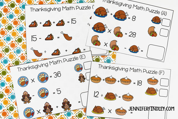Challenge and engage your students with these free Thanksgiving puzzles!