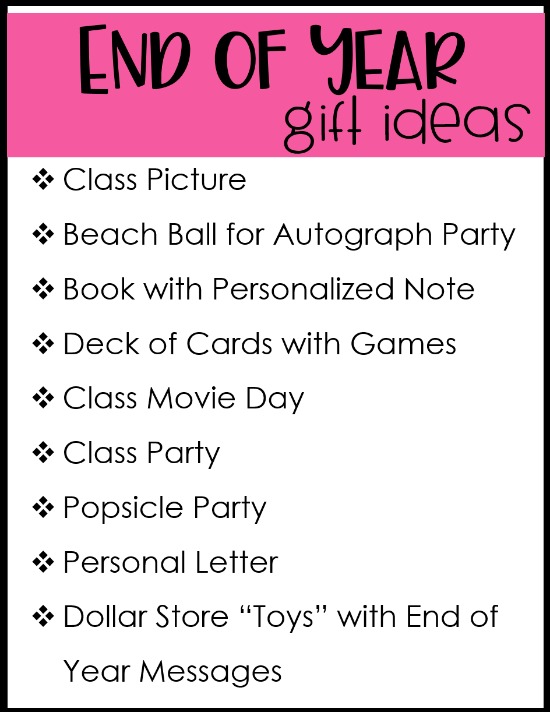 End of year gifts for students that are affordable and practical. These ideas are perfect for upper elementary students