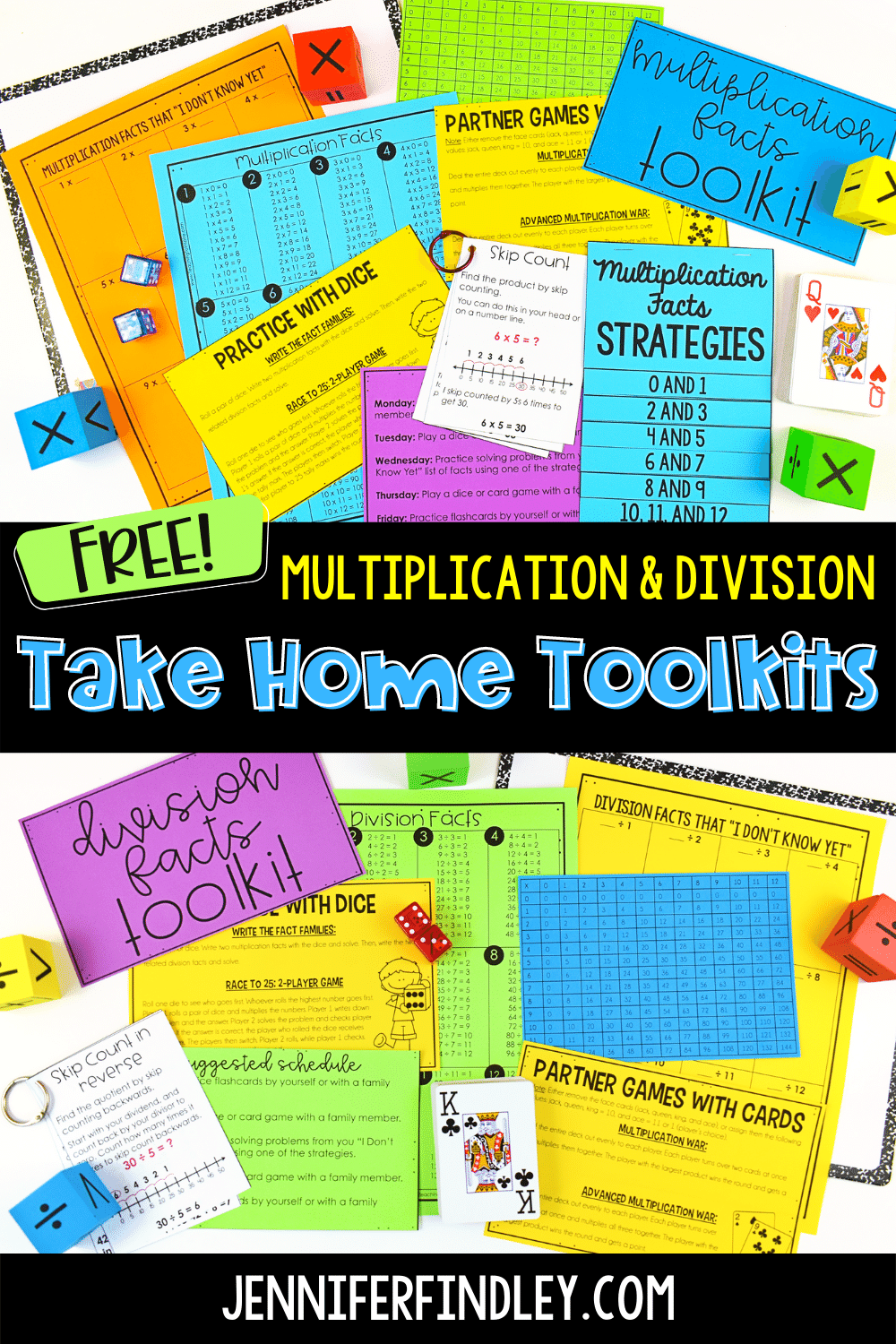 Free math facts take home kits to help your upper elementary students master their multiplication and division facts, without taking up classroom time,