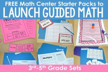 FREE Launching Math Centers Starter Pack for 3rd-5th Grade. Use these FREE guided math centers to get math centers up in running at the beginning of the school year.