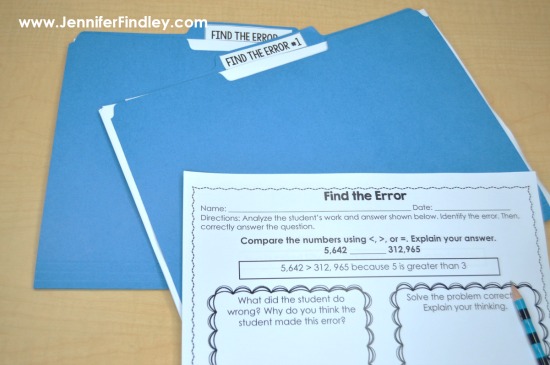 FREE "Find the Error" printables and FIVE other math centers to use when launching guided math centers in grades 3-5.