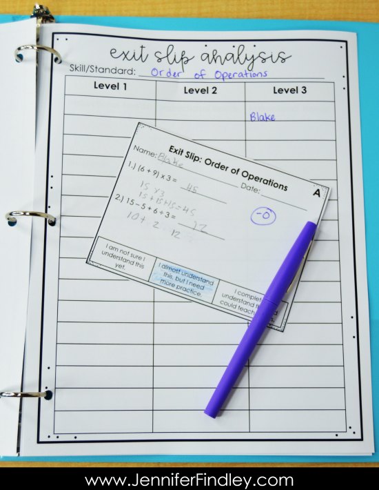 FREE forms and data keeping printables for using exit slips to drive your instruction.