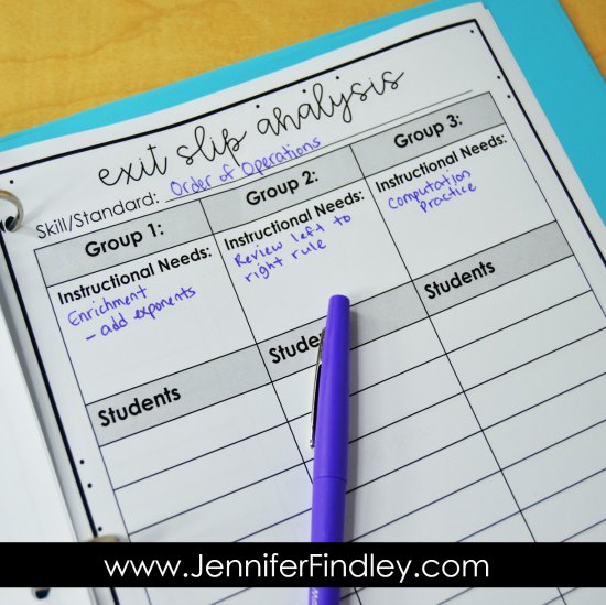 FREE forms and data keeping printables for using exit slips to drive your instruction.