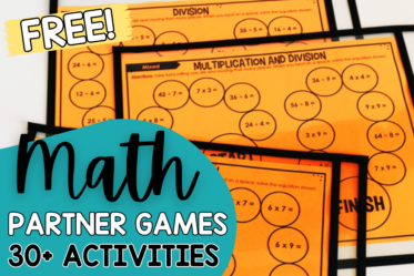 Looking for partner math games for your upper elementary students?
