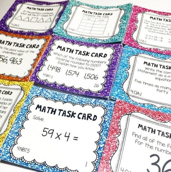 Math task cards are perfect for playing "Scoot" - an excellent whole class activity in math.