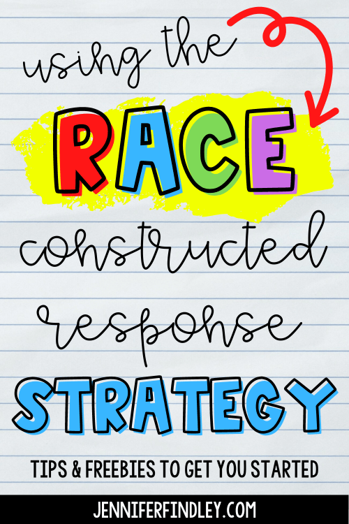 Using the RACE strategy is an effective way to help students answer constructed response reading questions. Read tips for using this strategy on this post.