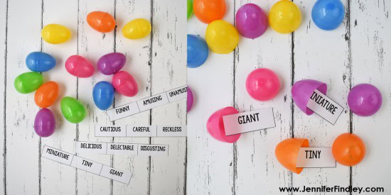 FREE synonym and antonym match up game! Using plastic eggs in the classroom is a fun break from the norm. Need some engaging ideas other than just for egg review hunts? This post shares several review games just for plastic eggs...but they can be used all year long! Many of these ideas are perfect for test prep.