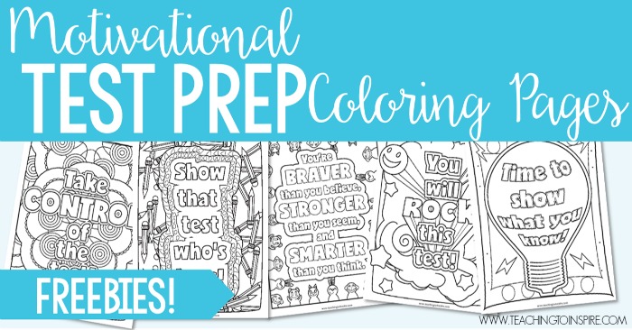 Test Prep Coloring Pages | Motivational Quotes for Testing