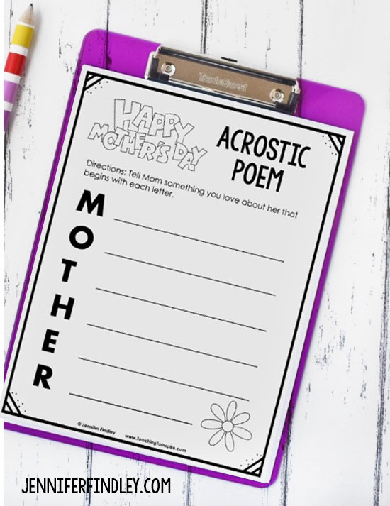 This FREE acrostic poem is perfect for a simple Mother’s Day gift idea.