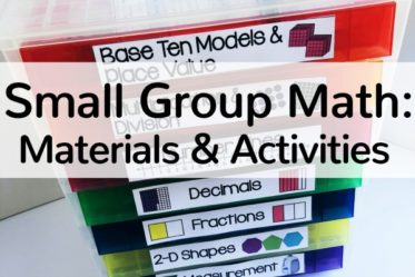 Wondering what to use for your small groups in math? Check out this post for my favorite resources for small group math instruction, including FREE printable math manipulatives.