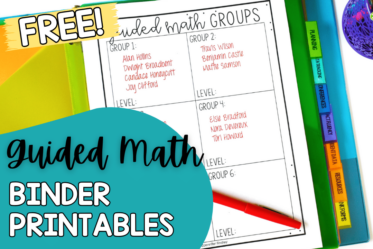 Get started with these printables to build your guided math binder!