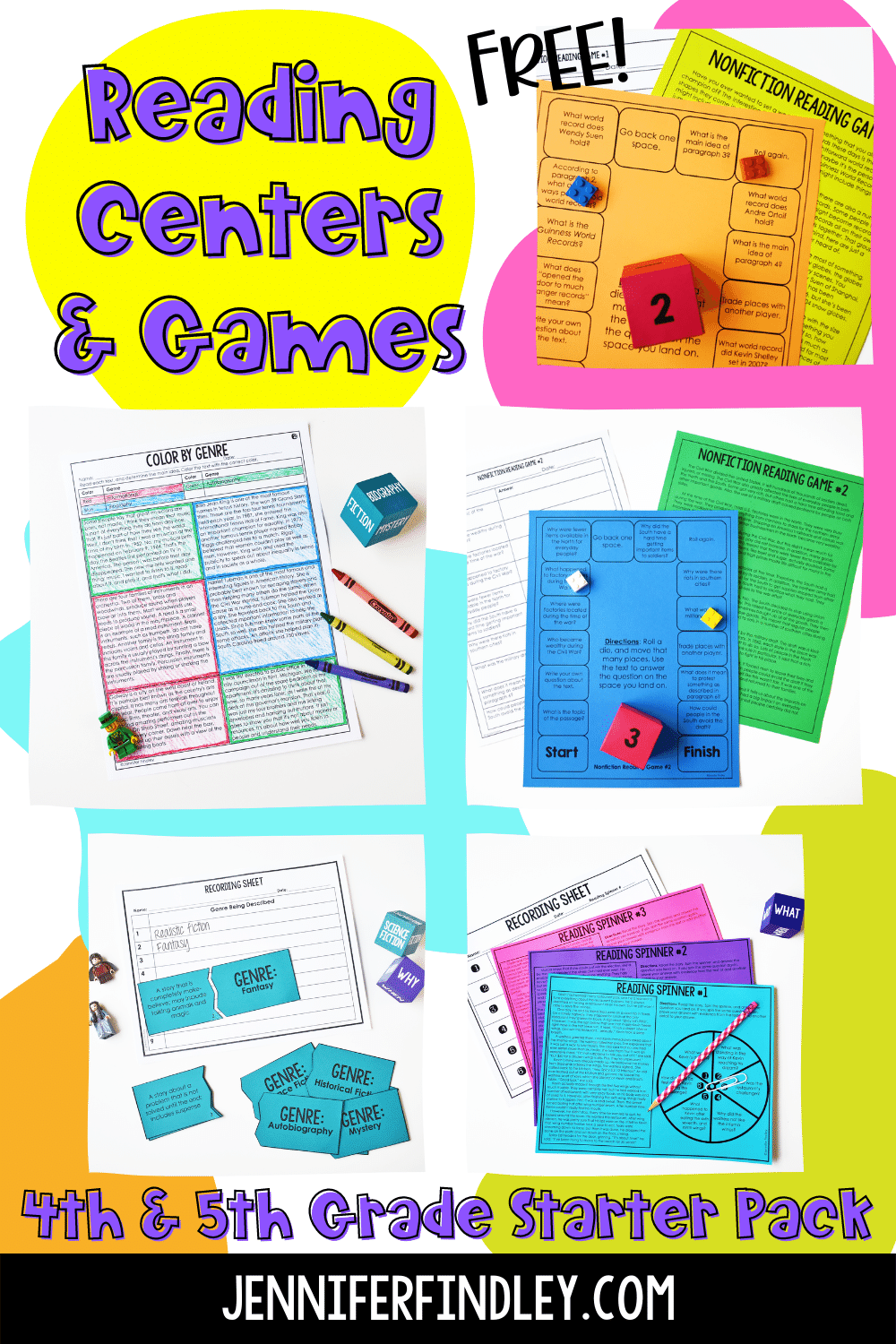 Reading games and centers are a great way to spice up your reading instruction and have your students practice important reading skills. Grab a free reading centers starter pack on this post!