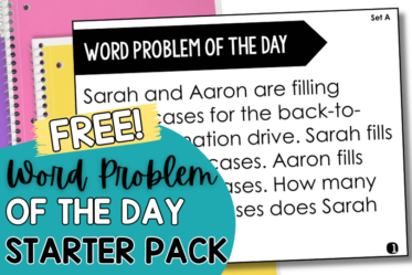 Get your 4th and 5th grade math students started with these word problems of the day.