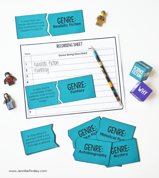 Free genre review reading puzzles! Reading games and centers are a great way to spice up your reading instruction and have your students practice important reading skills. Grab a free reading centers starter pack on this post!