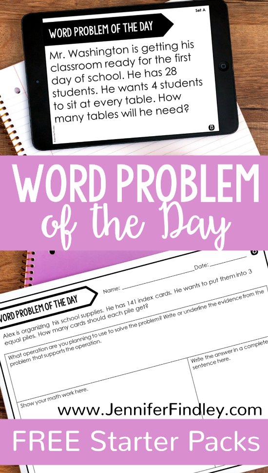 Word problem of the day is a great way to incorporate word problems into your instruction on a regular basis. Grab these FREE word problem of the day starter packs for 4th and 5th grade on this post.