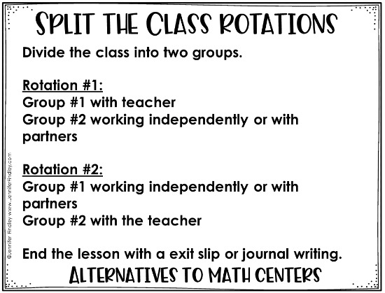 Sometimes math centers may not work for your students. This post will share two alternatives to teaching whole group math that are not math centers.