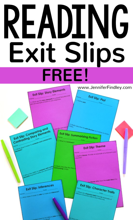 Free Reading Exit Slips For 4th And 5th Grade