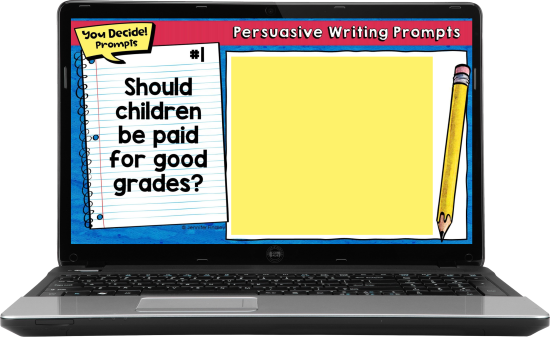 Persuasive writing prompts are available digitally, too!