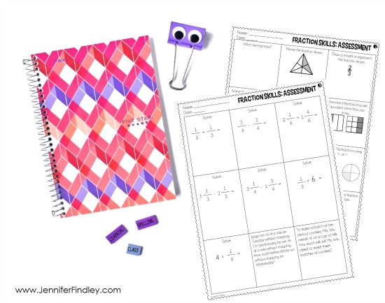 Keep track of all of the 4th grade fraction skills and standards with this free checklist and use the free 4th grade fractions assessment to monitor student mastery.