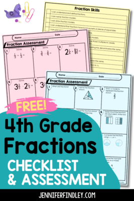 Free 4th Grade Fractions Pre-Assessment and Checklist