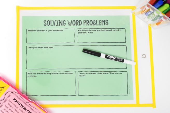 Word Problem Racksak Word Problem Strategies : Analyzing Word Problems with Free Organizers/Mats