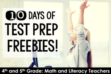 10 Days of Test Prep FREEBIES for 4th and 5th grade teachers! Test prep doesn’t have to be stressful. Sign up for 10 free test prep activities that will help make test prep more meaningful and engaging! The free activities include test prep resources for math and literacy!