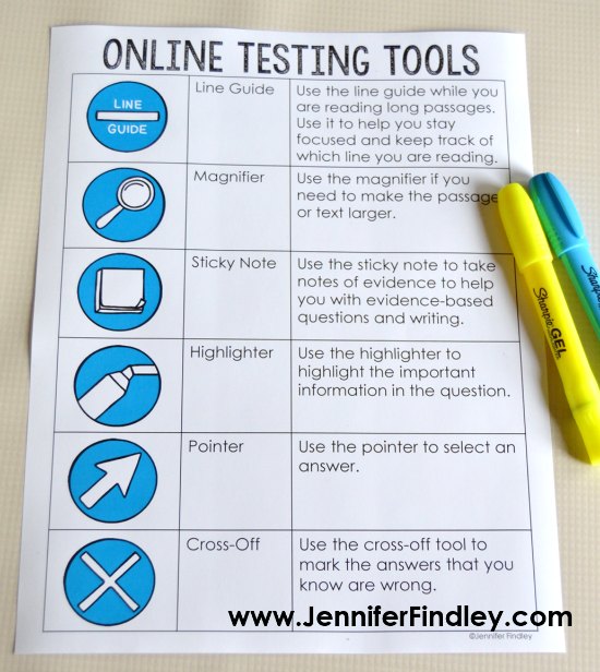 FREE poster for teaching online testing tools for test prep