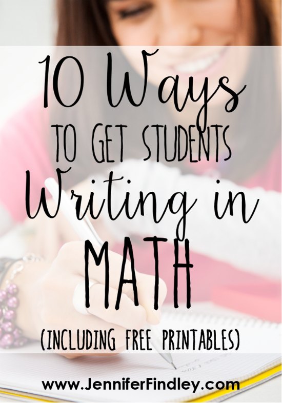 This post shares 10 ways to get your students writing in math class…and enjoying it! There are several free printables on this post.