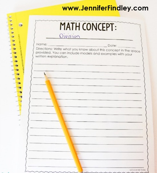 Try this free math concept writing template to get your students writing more in math class.