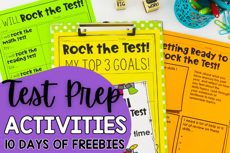 10 Days of Test Prep FREEBIES for 4th and 5th grade teachers! Test prep doesn’t have to be stressful. Sign up for 10 free test prep activities that will help make test prep more meaningful and engaging! The free activities include test prep resources for math and literacy!