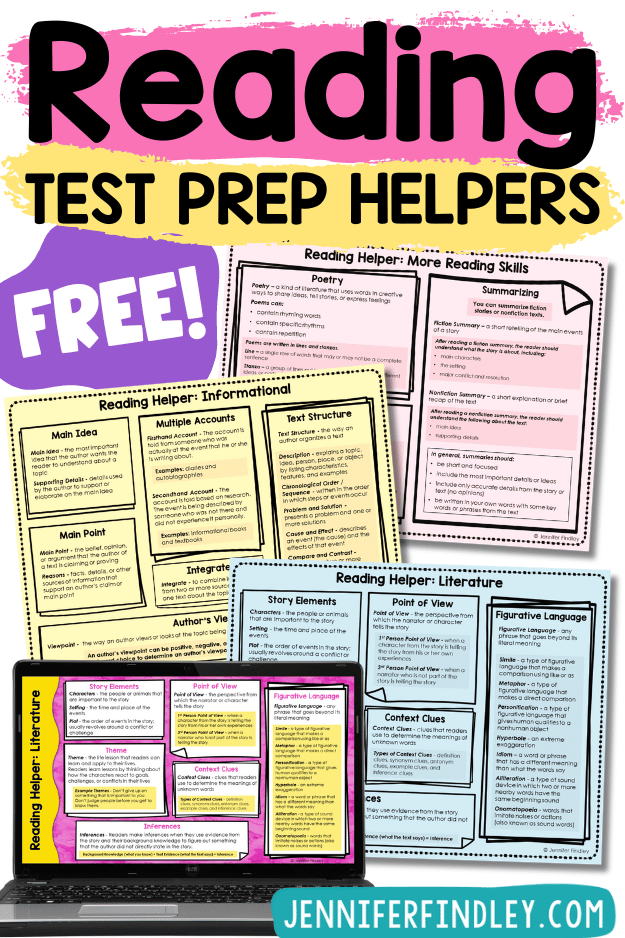 FREE reading test prep helper! Remembering all the things can be difficult for students. Grab these FREE reading test prep helpers to support your students with 4th and 5th grade reading standards.