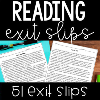 5th grade reading exit slips