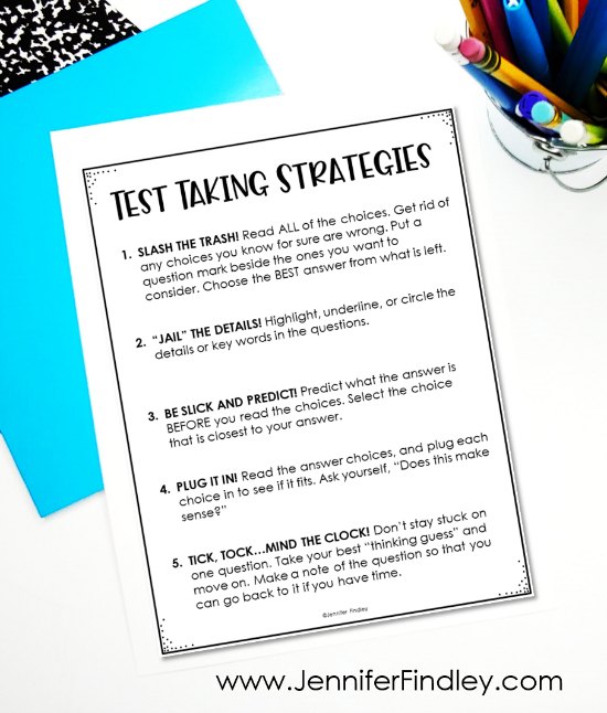 FREE test taking strategies posters…sign up for free teaching resources to help teach and model each test taking strategy.