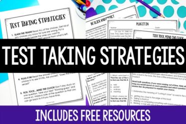 Purposeful test taking strategies can build confidence and help students show what they know on standardized tests. Grab free posters and sign up for FREE teaching resources to teach your students test taking strategies for reading.