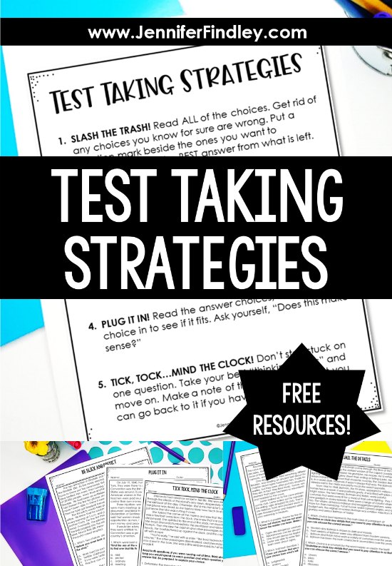 Purposeful test taking strategies can build confidence and help students show what they know on standardized tests. Grab free posters and sign up for FREE teaching resources to teach your students test taking strategies for reading.