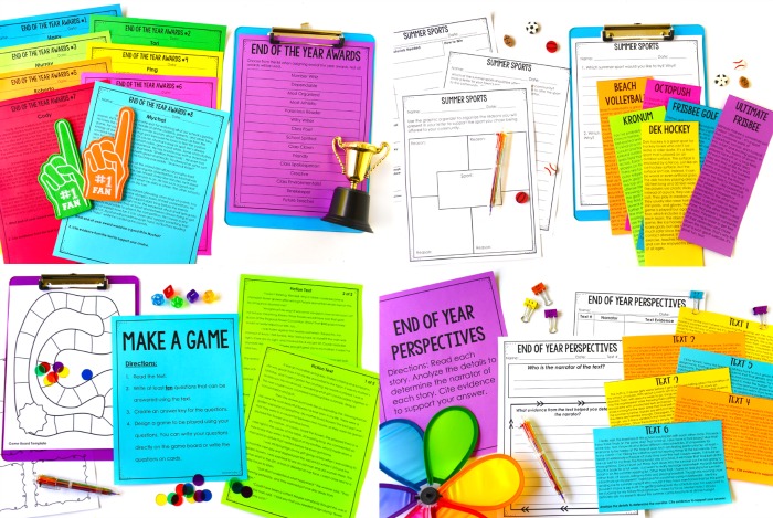 End of year activities and ideas for literacy! Use these engaging and rigorous end of the year literacy activities to keep your students engaged and working right up until the end.